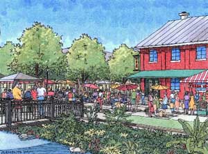 This artist's rendering shows what developers have planned for The Heights, a redevelopment project in Tampa Heights.